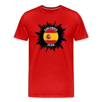 Santander Skyline Spanien Flagge Reise-Souvenir - Männer Premium Bio T-Shirt - Rot - Vorne - Damien (186cm)