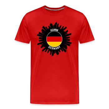Hamm Skyline Germany Flag Travel Souvenir - Men's Premium Organic T-Shirt - red - Front - Damien (186cm)