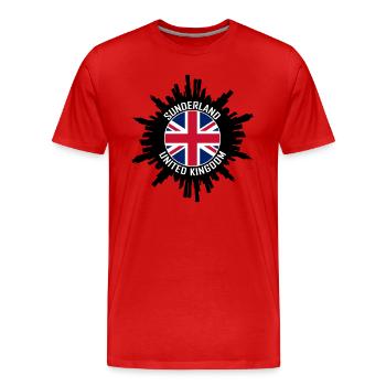 Sunderland Skyline Uk Flag Souvenir de voyage - T-shirt bio Premium Homme - rouge - Devant - Damien (186cm)