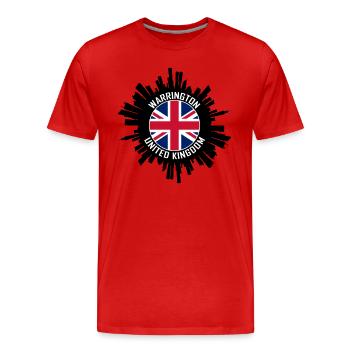 Warrington Skyline Uk Flag Souvenir de voyage - T-shirt bio Premium Homme - rouge - Devant - Damien (186cm)