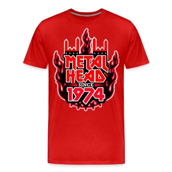 MÉTALLEUX depuis 1974 - T-shirt bio Premium Homme - rouge - Devant - Damien (186cm)