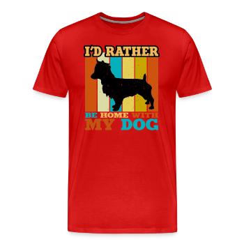 Australian Terrier Dog Silhouette Retro Sunset - T-shirt bio Premium Homme - rouge - Devant - Damien (186cm)