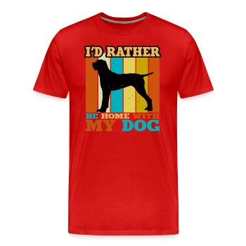 Ariège Pointer Hund Lover Silhouette Vintage Sunset - Männer Premium Bio T-Shirt - Rot - Vorne - Damien (186cm)