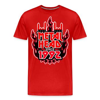 MÉTALLEUX depuis 1992 - T-shirt bio Premium Homme - rouge - Devant - Damien (186cm)
