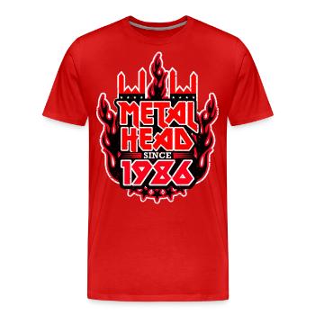 MÉTALLEUX depuis 1986 - T-shirt bio Premium Homme - rouge - Devant - Damien (186cm)