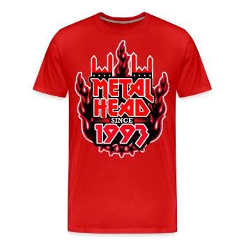 MÉTALLEUX depuis 1993 - T-shirt bio Premium Homme - rouge - Devant - Damien (186cm)