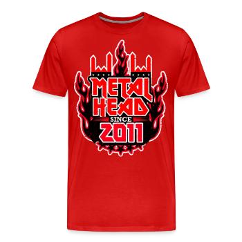 METALHEAD since 2011 - Men's Premium Organic T-Shirt - red - Front - Damien (186cm)