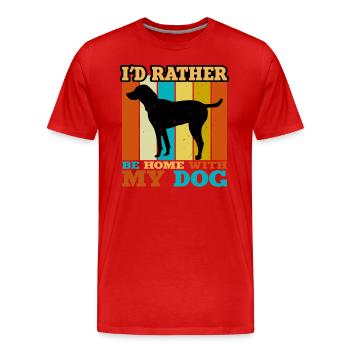 Black And Tan Virginia Foxhound Dog Silhouette - Men's Premium Organic T-Shirt - red - Front - Damien (186cm)