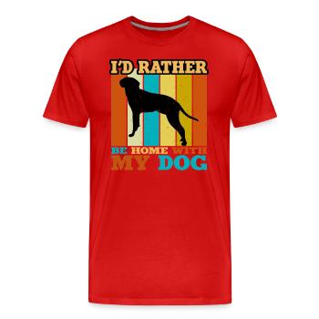 Braque Saint Germain Dog Silhouette Retro Coucher de soleil - T-shirt bio Premium Homme - rouge - Devant - Damien (186cm)