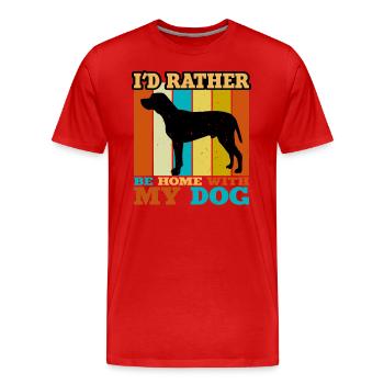 Braque Du Bourbonnais Dog Silhouette Retro Sunset - Men's Premium Organic T-Shirt - red - Front - Damien (186cm)