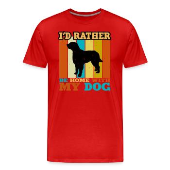 Briquet Griffon Vendeen Dog Silhouette Retro Sun - T-shirt bio Premium Homme - rouge - Devant - Damien (186cm)