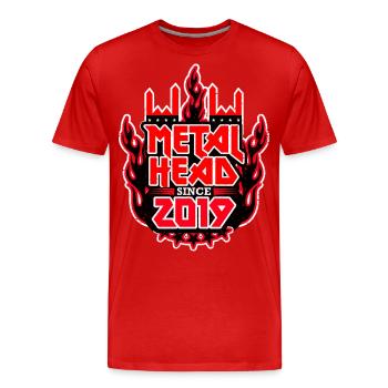 METALHEAD depuis 2019 - T-shirt bio Premium Homme - rouge - Devant - Damien (186cm)