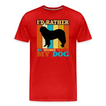 Chien de berger du Caucase Silhouette Rétro Coucher de soleil - T-shirt bio Premium Homme - rouge - Devant - Damien (186cm)
