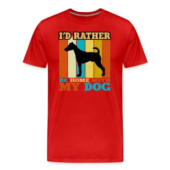 Foxterrier Glatte Hundesilhouette Retro Sonnenuntergang - Männer Premium Bio T-Shirt - Rot - Vorne - Damien (186cm)