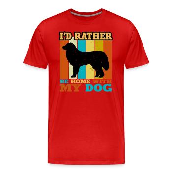 Great Pyrénées Dog Lover Silhouette Vintage Sunset - T-shirt bio Premium Homme - rouge - Devant - Damien (186cm)