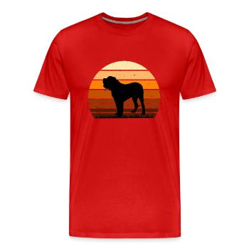 Alano Espanol Dog Lover Silhouette Vintage Sunset - T-shirt bio Premium Homme - rouge - Devant - Damien (186cm)