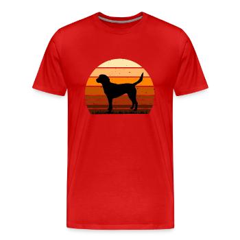 Beagle Harrier Dog Lover Silhouette Vintage Sunset - T-shirt bio Premium Homme - rouge - Devant - Damien (186cm)