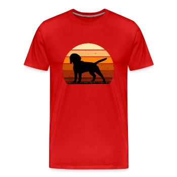 Beagle Dog Lover Silhouette Vintage Sunset - T-shirt bio Premium Homme - rouge - Devant - Damien (186cm)