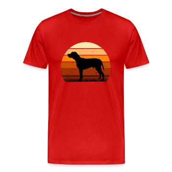 Braque Du Bourbonnais Dog Silhouette Retro Sunset - Men's Premium Organic T-Shirt - red - Front - Damien (186cm)