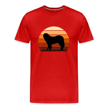 Chien de berger du Caucase Silhouette Rétro Coucher de soleil - T-shirt bio Premium Homme - rouge - Devant - Damien (186cm)