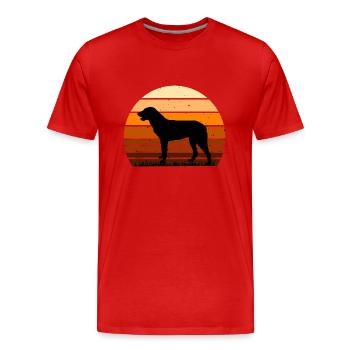 Cao De Castro Laboreiro Hund Silhouette Retro Sonne - Männer Premium Bio T-Shirt - Rot - Vorne - Damien (186cm)