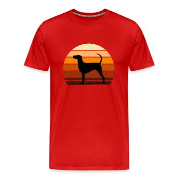 Kerry Beagle Dog Lover Silhouette Vintage Sunset - T-shirt bio Premium Homme - rouge - Devant - Damien (186cm)
