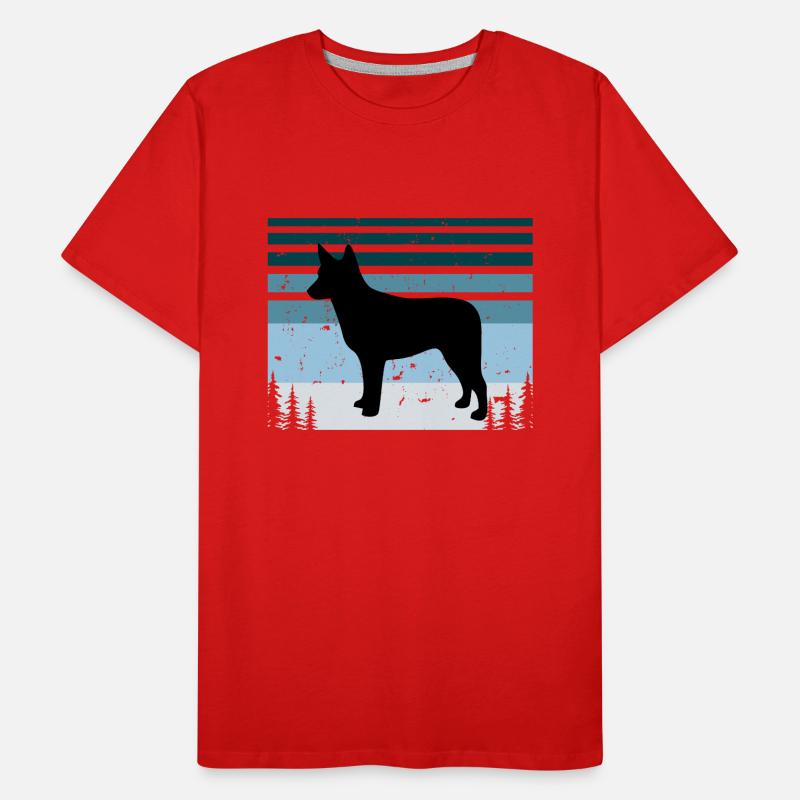 Silhouette de chien de bétail australien à queue de souche T-shirt bio Premium Homme