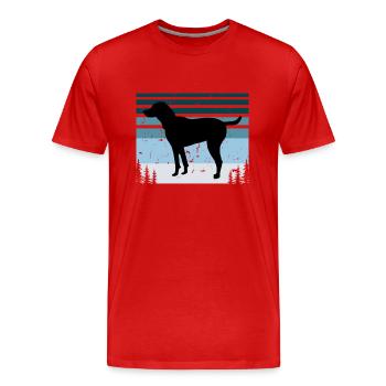 Black And Tan Virginia Foxhound Dog Silhouette - Men's Premium Organic T-Shirt - red - Front - Damien (186cm)
