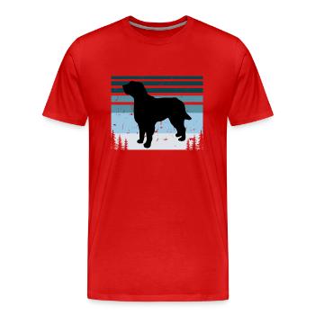 Briquet Griffon Vendeen Dog Silhouette Retro Sun - T-shirt bio Premium Homme - rouge - Devant - Damien (186cm)