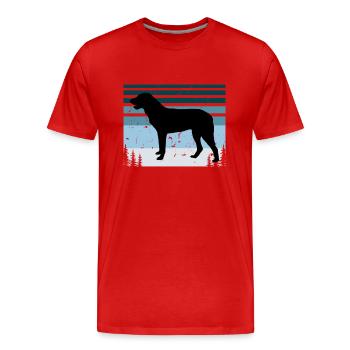 Cao De Castro Laboreiro Hund Silhouette Retro Sonne - Männer Premium Bio T-Shirt - Rot - Vorne - Damien (186cm)