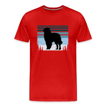 Carpathian Shepherd Dog Silhouette Retro Sunset - Men's Premium Organic T-Shirt - red - Front - Damien (186cm)