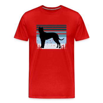 Cordoba Fighting Dog Lover Silhouette Retro Sunset - T-shirt bio Premium Homme - rouge - Devant - Damien (186cm)