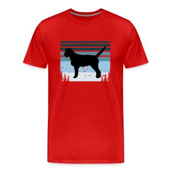 Griffon Fauve De Bretagne Dog Silhouette Retro - T-shirt bio Premium Homme - rouge - Devant - Damien (186cm)
