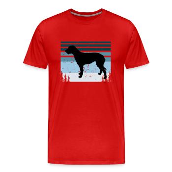 Irish Wolfhound Dog Love Silhouette Vintage Sunset - Men's Premium Organic T-Shirt - red - Front - Damien (186cm)