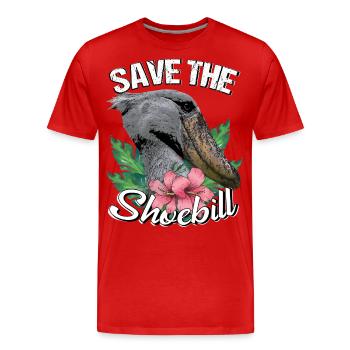 Schuhschnabel Sauvez le bec-de-chaussure - T-shirt bio Premium Homme - rouge - Devant - Damien (186cm)