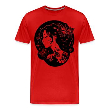 Belle esthétique gothique: fille gothique avec - T-shirt bio Premium Homme - rouge - Devant - Damien (186cm)