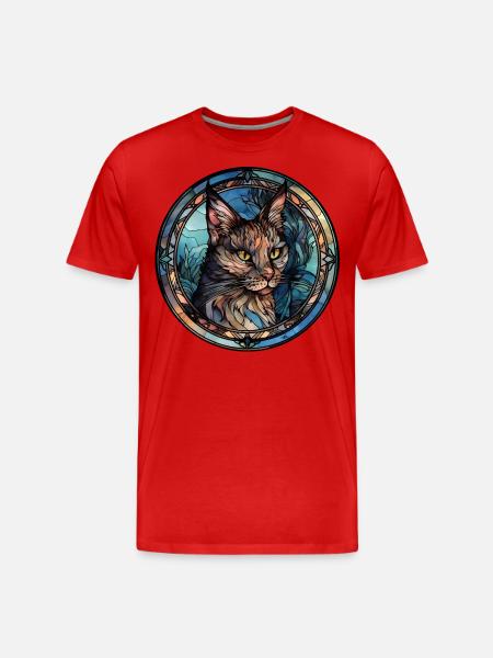 Donskoy Katzenrasse Aquarellglas - Männer Premium Bio T-Shirt - Rot