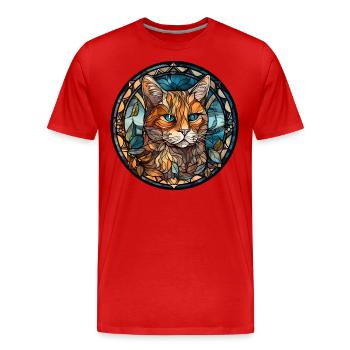 Havanna Braune Katzenrasse Aquarellglas - Männer Premium Bio T-Shirt - Rot - Vorne - Damien (186cm)