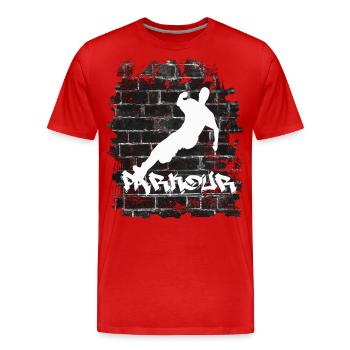 Parkour - T-shirt bio Premium Homme - rouge - Devant - Damien (186cm)