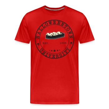 Spooky Halloween Town Design: Université de Salem - T-shirt bio Premium Homme - rouge - Devant - Damien (186cm)
