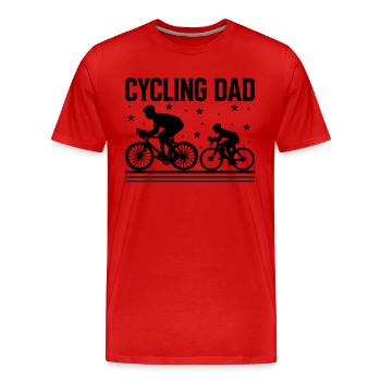 Cycling Dad: Sporty bike design for dads - Men's Premium Organic T-Shirt - red - Front - Damien (186cm)