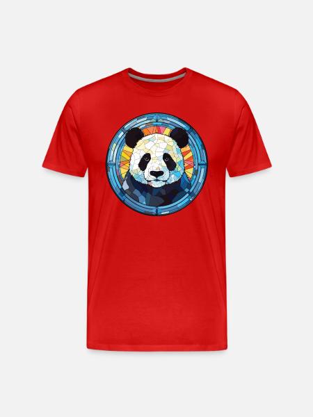 Pinguin Bunte Aquarell-Tierillustration - Männer Premium Bio T-Shirt - Rot