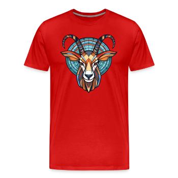 Antilope Bunte Aquarell-Tierillustration - Männer Premium Bio T-Shirt - Rot - Vorne - Damien (186cm)