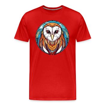Schleiereule Bunte Aquarell-Tierillustration - Männer Premium Bio T-Shirt - Rot - Vorne - Damien (186cm)