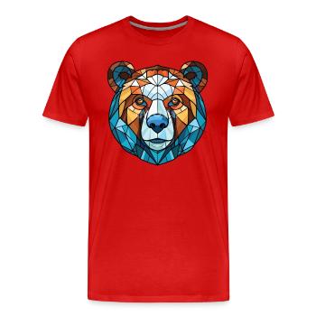 Himalaya-Bär Bunte Aquarell-Tierkarikatur - Männer Premium Bio T-Shirt - Rot - Vorne - Damien (186cm)