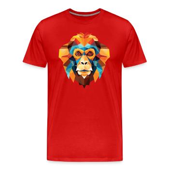 singe ouistiti coloré aquarelle animal dessin animé - T-shirt bio Premium Homme - rouge - Devant - Damien (186cm)