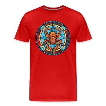 Skorpion Bunte Aquarell-Tierillustration - Männer Premium Bio T-Shirt - Rot - Vorne - Damien (186cm)