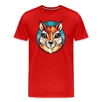 Chipmunk Aquarelle colorée Illustration d’animaux - T-shirt bio Premium Homme - rouge - Devant - Damien (186cm)