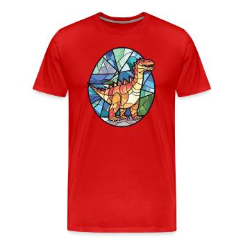 Dinosaurier Bunte Aquarell-Tierillustration - Männer Premium Bio T-Shirt - Rot - Vorne - Damien (186cm)