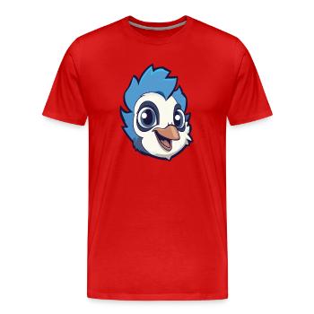 Blue Jay Cartoon Kawaii Aquarelle Illustration - T-shirt bio Premium Homme - rouge - Devant - Damien (186cm)